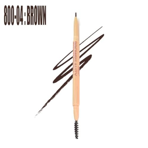 Italia Deluxe BrowBeauty Microblading Effect Eyebrow Pencil Ultra Slim - Brown (Pack of 1) with Zipper Bag - görsel 4