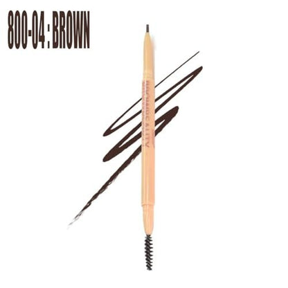 Italia Deluxe BrowBeauty Microblading Effect Eyebrow Pencil Ultra Slim - Brown (Pack of 1) with Zipper Bag