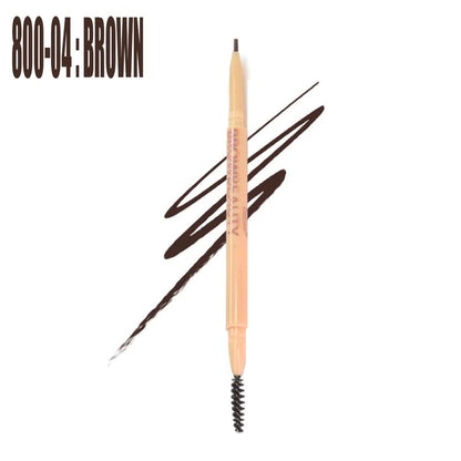 Italia Deluxe BrowBeauty Microblading Effect Eyebrow Pencil Ultra Slim - Brown (Pack of 1) with Zipper Bag