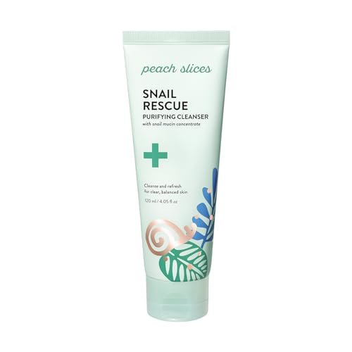 Peach Slices Snail Rescue Purifying Cleanser - Snail Mucin Face Wash with Pine Bark, Hyaluronic Acid & Cica - Korean Skin Care, 4.05 oz - görsel 2