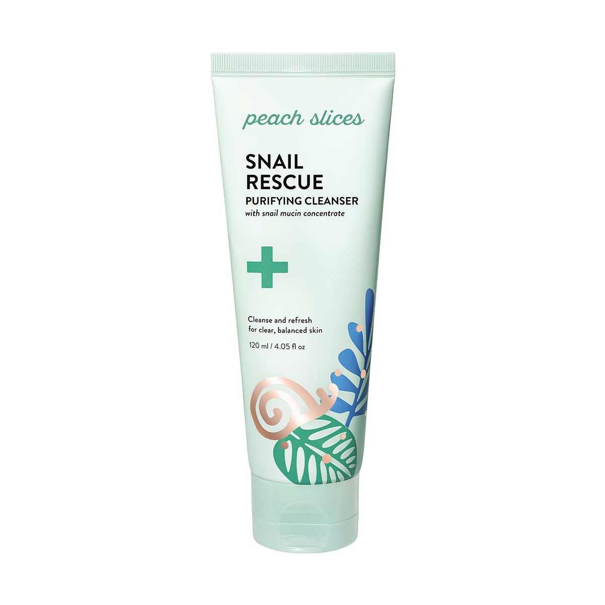 Peach Slices Snail Rescue Purifying Cleanser - Snail Mucin Face Wash with Pine Bark, Hyaluronic Acid & Cica - Korean Skin Care, 4.05 oz - görsel 1