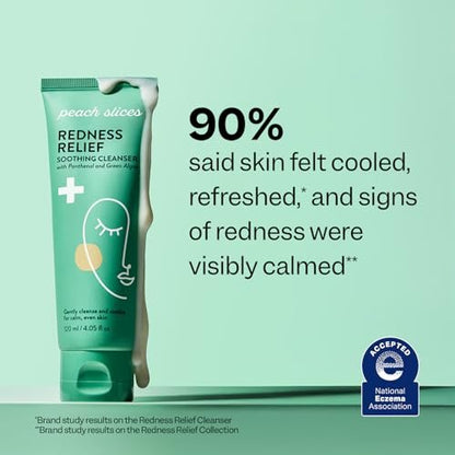 Peach Slices Redness Relief Soothing Cleanser - 4.05 oz - Gentle Vegan Face Wash with Panthenol, Green Algae & Rhodomyrtus for Calm, Even Skin Avelisse