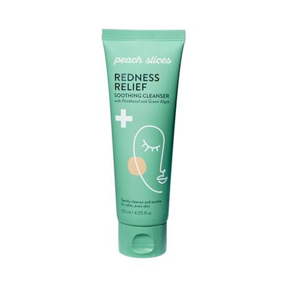 Peach Slices Redness Relief Soothing Cleanser - 4.05 oz - Gentle Vegan Face Wash with Panthenol, Green Algae & Rhodomyrtus for Calm, Even Skin Avelisse
