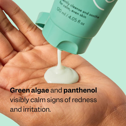 Peach Slices Redness Relief Soothing Cleanser - 4.05 oz - Gentle Vegan Face Wash with Panthenol, Green Algae & Rhodomyrtus for Calm, Even Skin Avelisse