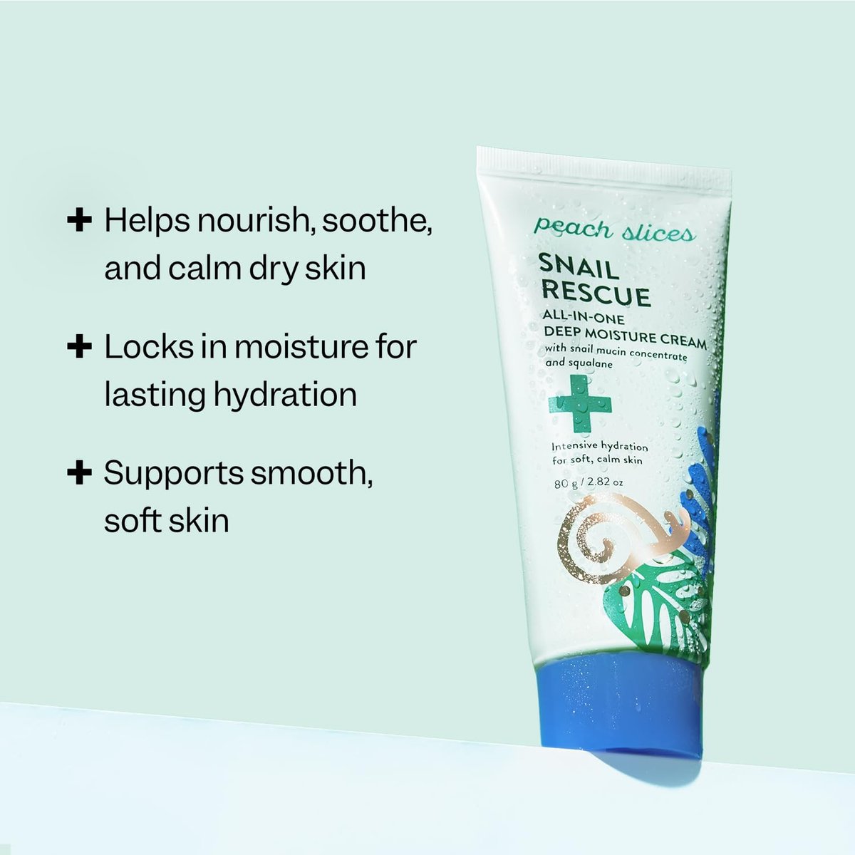 Peach Slices Snail Rescue All-in-One Deep Moisture Cream - Intensive Hydration with Snail Mucin, Squalane & Hyaluronic Acid - 2.82 oz - Clean, Cruelty-Free Korean Skincare - görsel 3