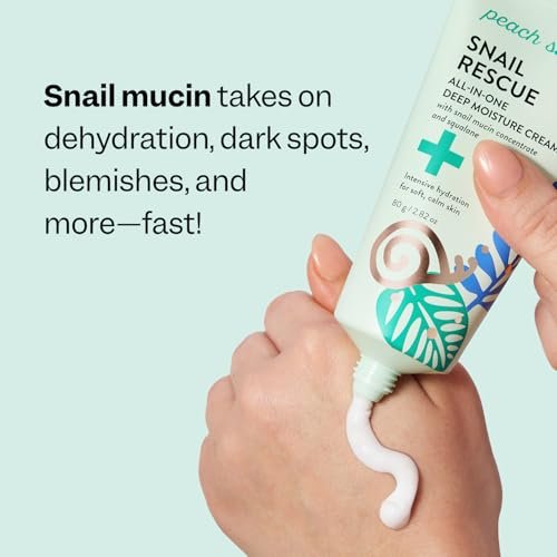 Peach Slices Snail Rescue All-in-One Deep Moisture Cream - Intensive Hydration with Snail Mucin, Squalane & Hyaluronic Acid - 2.82 oz - Clean, Cruelty-Free Korean Skincare - görsel 8
