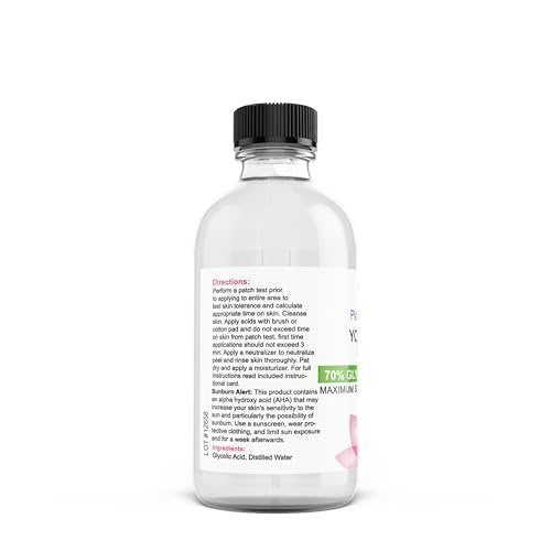 70% Glycolic Acid Skin Chemical Peel Kit with Fan Brush - Reduce Fine Lines, Wrinkles, Sun Damage, Dull Skin - 1 Kit Avelisse