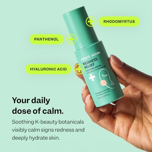 Peach Slices Redness Relief Soothing Serum - Strengthen & Soothe Sensitive Skin with Panthenol, Cica & Allantoin - Vegan & Cruelty Free Korean Skincare (1.01 oz) Avelisse