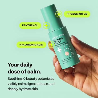 Peach Slices Redness Relief Soothing Serum - Strengthen & Soothe Sensitive Skin with Panthenol, Cica & Allantoin - Vegan & Cruelty Free Korean Skincare (1.01 oz) Avelisse