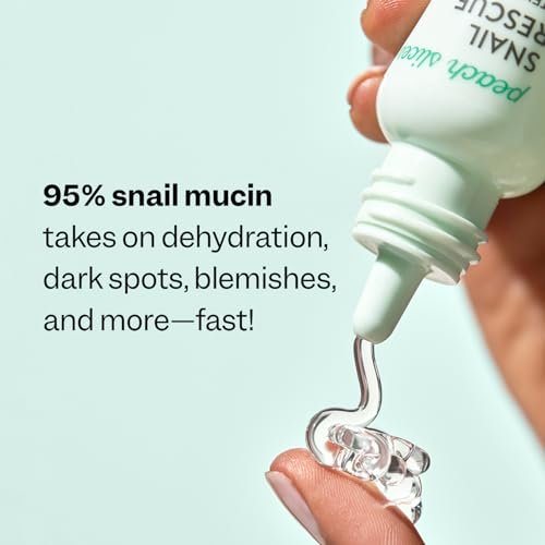 Peach Slices Snail Rescue Intensive Serum – 95% Snail Mucin, Birch Juice & Hyaluronic Acid – Korean Skin Care, Clean & Cruelty Free Avelisse