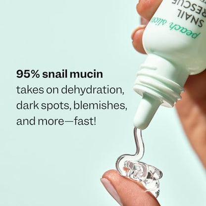 Peach Slices Snail Rescue Intensive Serum – 95% Snail Mucin, Birch Juice & Hyaluronic Acid – Korean Skin Care, Clean & Cruelty Free Avelisse
