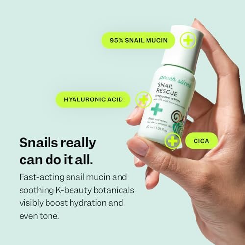 Peach Slices Snail Rescue Intensive Serum – 95% Snail Mucin, Birch Juice & Hyaluronic Acid – Korean Skin Care, Clean & Cruelty Free Avelisse