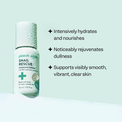 Peach Slices Snail Rescue Intensive Serum – 95% Snail Mucin, Birch Juice & Hyaluronic Acid – Korean Skin Care, Clean & Cruelty Free Avelisse