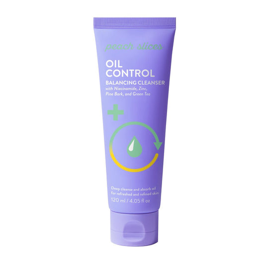 Peach Slices Oil Control Balancing Cleanser – Deep Cleanse & Absorb Oil with Niacinamide, Zinc, Pine Bark, Green Tea – Vegan & Cruelty Free Korean Skin Care, 4.05 oz Avelisse
