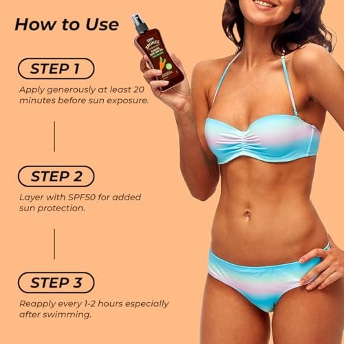 Carrot Sun Tanning Oil Spray – Natural Moisturizing Tan Intensifier for Medium to Deep Skin, Vegan & Cruelty-Free, 8 oz - görsel 10