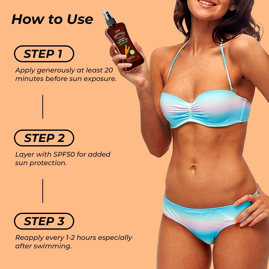 Carrot Sun Tanning Oil Spray – Natural Moisturizing Tan Intensifier for Medium to Deep Skin, Vegan & Cruelty-Free, 8 oz - görsel 9