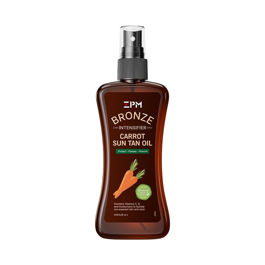 Carrot Sun Tanning Oil Spray – Natural Moisturizing Tan Intensifier for Medium to Deep Skin, Vegan & Cruelty-Free, 8 oz - görsel 1