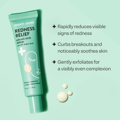 Peach Slices Redness Relief 10% Azelaic Acid Serum – Vegan, Cruelty-Free Korean Skincare for Redness & Acne Avelisse