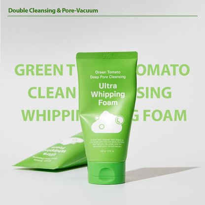 SUNGBOON EDITOR Green Tomato Deep Pore Cleansing Whipping Foam – Korean Face Wash for Oily Skin, Blackhead Remover & Pore Minimizer, Hydrating Foaming Cleanser, 4.23 oz Avelisse