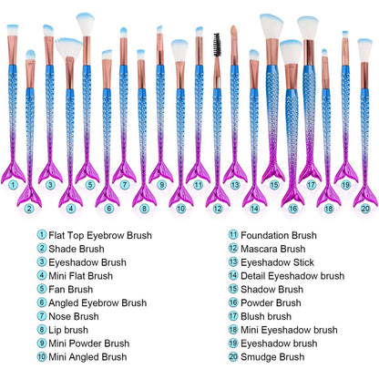 NICEMOVIC Frozen Princess Makeup Brushes Set - 20-Piece Kids Makeup Kit, Stocking Stuffers for Girls, Teen Girl Gifts