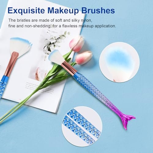 NICEMOVIC Frozen Princess Makeup Brushes Set - 20-Piece Kids Makeup Kit, Stocking Stuffers for Girls, Teen Girl Gifts - görsel 6