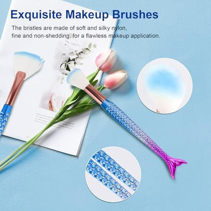 NICEMOVIC Frozen Princess Makeup Brushes Set - 20-Piece Kids Makeup Kit, Stocking Stuffers for Girls, Teen Girl Gifts