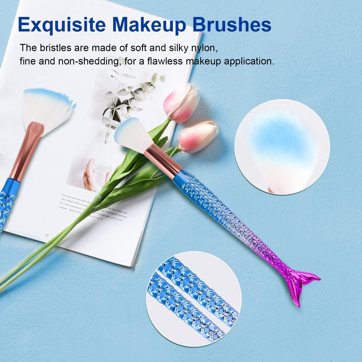NICEMOVIC Frozen Princess Makeup Brushes Set - 20-Piece Kids Makeup Kit, Stocking Stuffers for Girls, Teen Girl Gifts - görsel 5