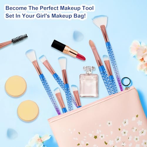 NICEMOVIC Frozen Princess Makeup Brushes Set - 20-Piece Kids Makeup Kit, Stocking Stuffers for Girls, Teen Girl Gifts - görsel 10
