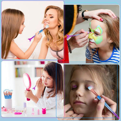 NICEMOVIC Frozen Princess Makeup Brushes Set - 20-Piece Kids Makeup Kit, Stocking Stuffers for Girls, Teen Girl Gifts
