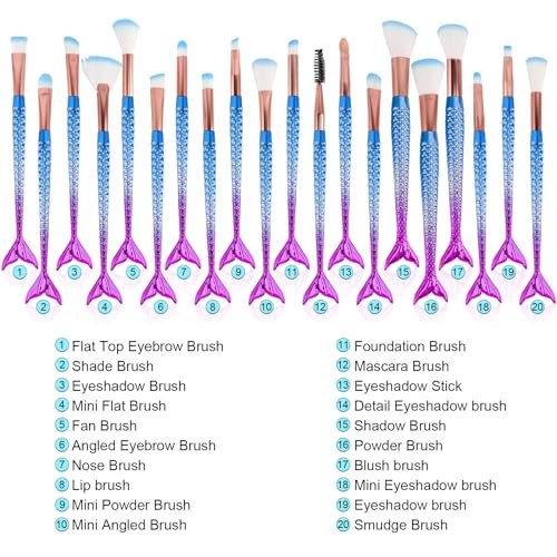 NICEMOVIC Frozen Princess Makeup Brushes Set - 20-Piece Kids Makeup Kit, Stocking Stuffers for Girls, Teen Girl Gifts - görsel 14