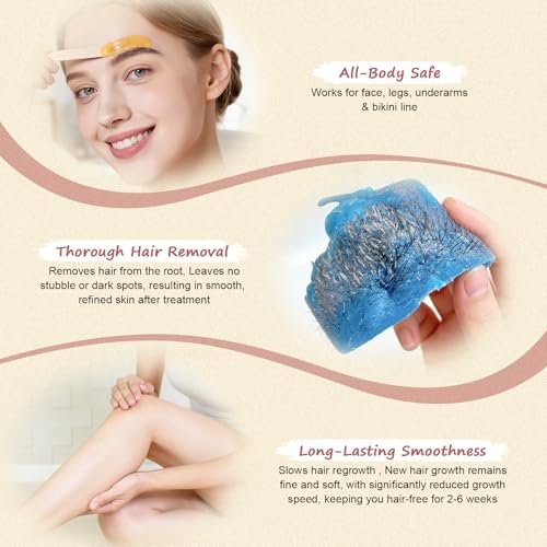 LYQC 2.2lbs Hair Removal Wax Beads - Professional Hard Wax Beads 1000g with 20 Applicators, Painless Full Body Wax for Men and Women Avelisse