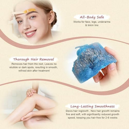 LYQC 2.2lbs Hair Removal Wax Beads - Professional Hard Wax Beads 1000g with 20 Applicators, Painless Full Body Wax for Men and Women Avelisse