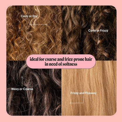 MONDAY HAIRCARE Smooth Shampoo + Conditioner Set for Frizzy, Coarse & Curly Hair – Coconut Oil, Shea Butter & Vitamin E – 27 oz Each – 100% Recyclable Bottle – Pink Avelisse