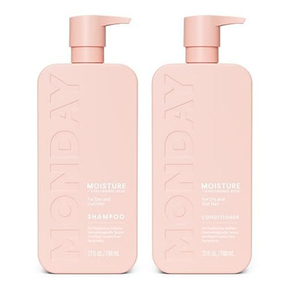 MONDAY HAIRCARE Moisture Shampoo + Conditioner Bathroom Set (2 Count) 27 oz Each for Dry, Coarse, Stressed, Frizzy Hair Avelisse