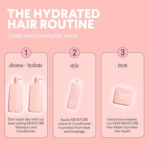 MONDAY HAIRCARE Moisture Shampoo + Conditioner Bathroom Set (2 Count) 27 oz Each for Dry, Coarse, Stressed, Frizzy Hair Avelisse