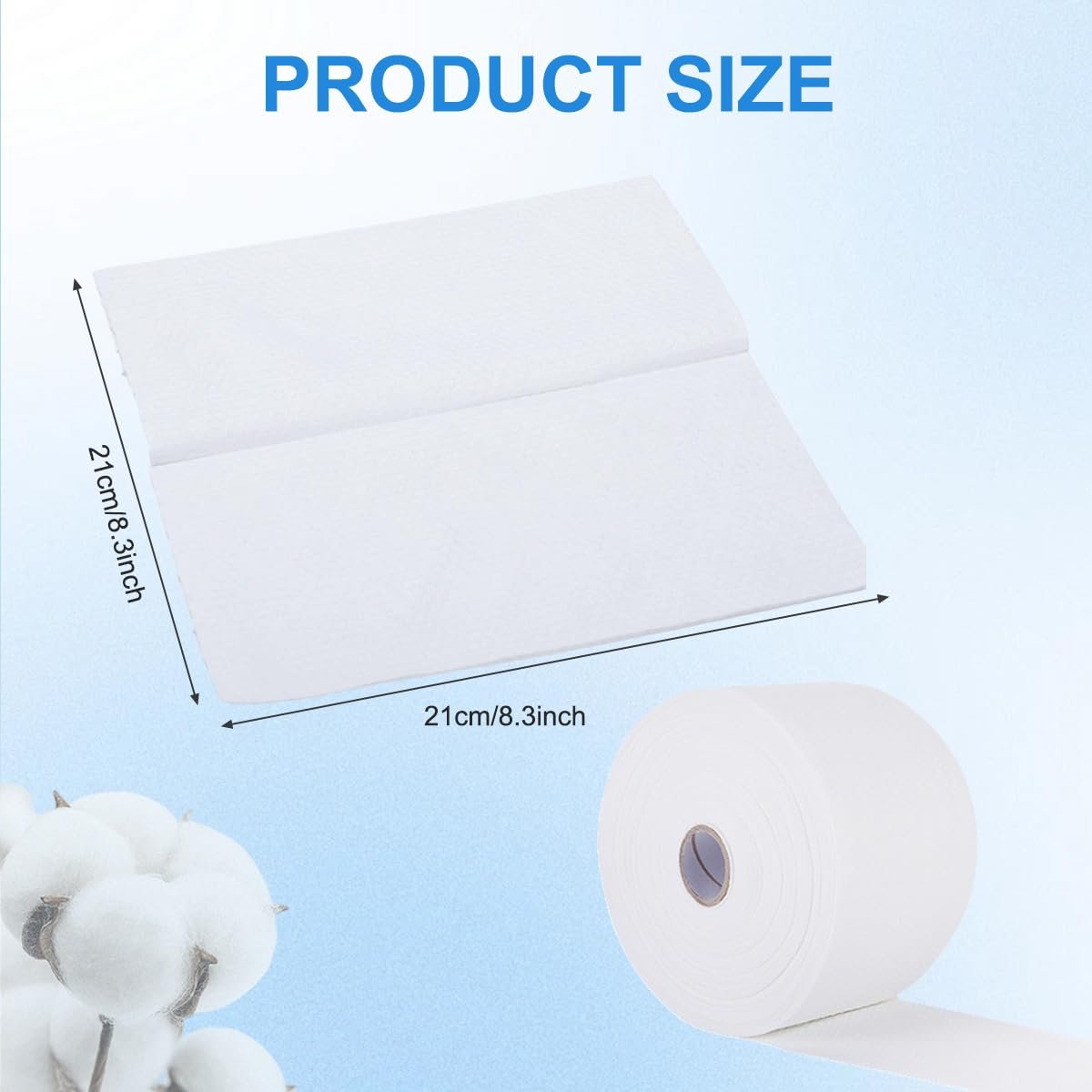 UPSTORE Disposable Cleaning Face Towels – 40-Piece Roll of Non-Woven Facial Wipes for Makeup Removal and Gentle Cleansing - görsel 3