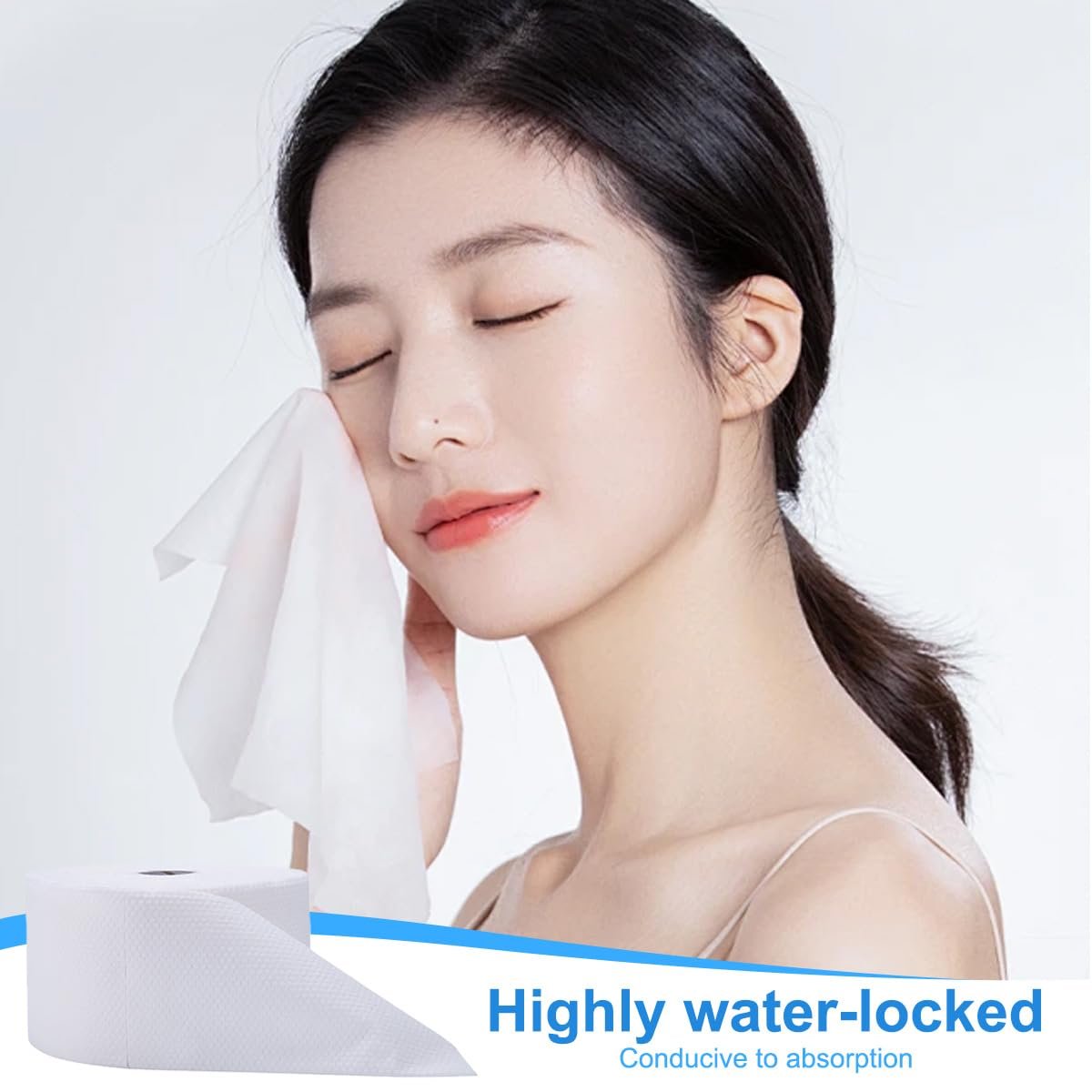 UPSTORE Disposable Cleaning Face Towels – 40-Piece Roll of Non-Woven Facial Wipes for Makeup Removal and Gentle Cleansing - görsel 11