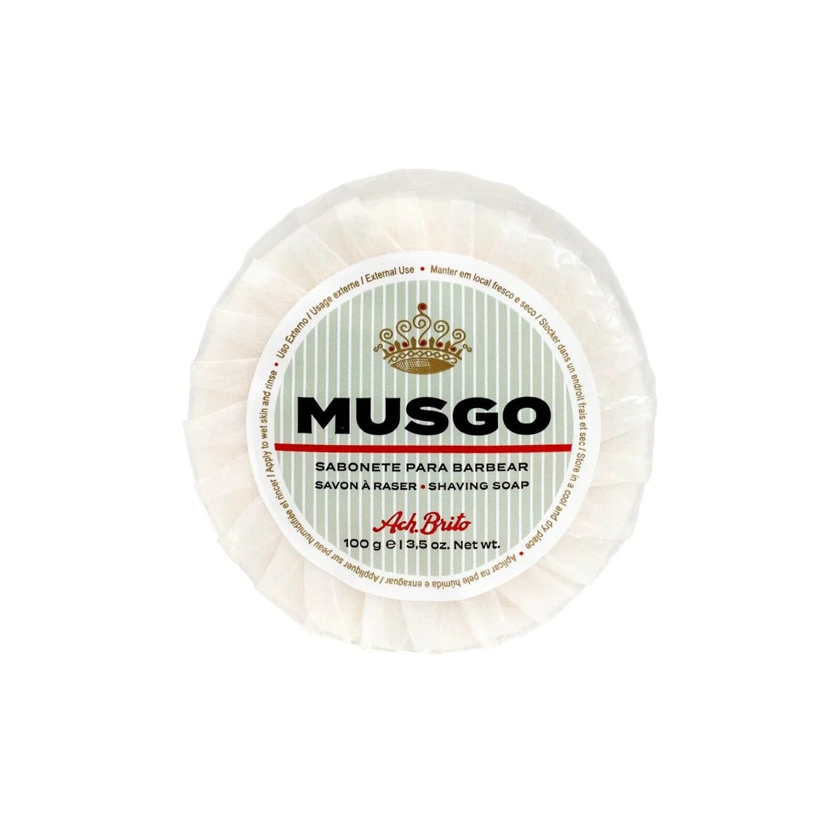 Ach Brito Musgo Shaving Soap 100g – Traditional Portuguese Bar Soap for Men, Natural Ingredients, Smooth Shave - görsel 3
