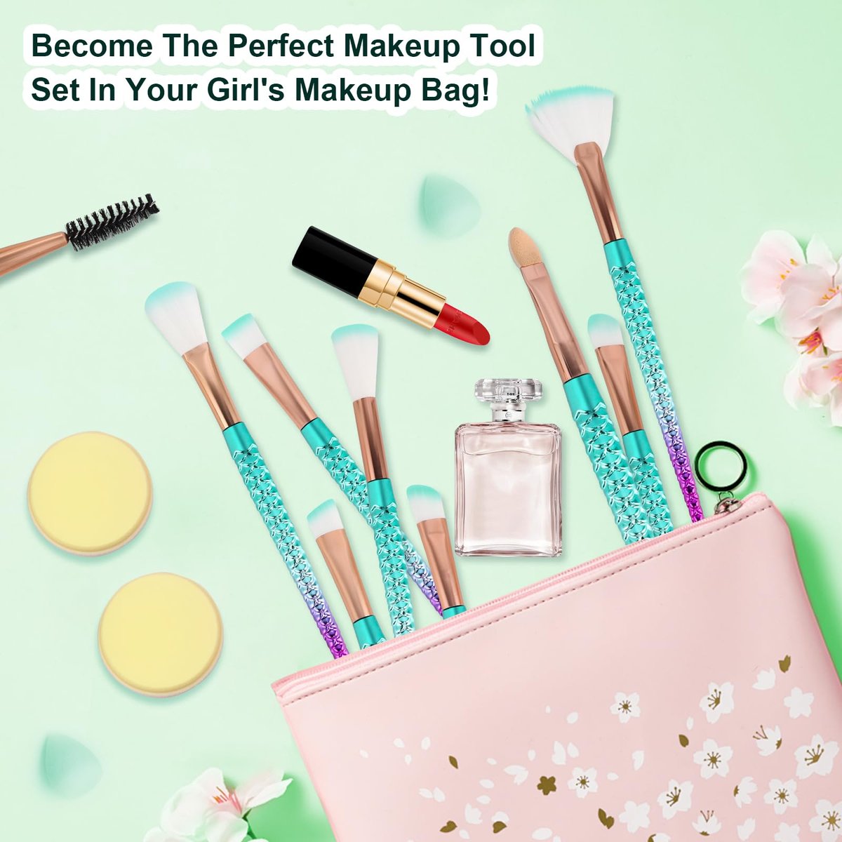 NICEMOVIC 20-Piece Princess Makeup Brush Set for Girls – Cute Stocking Stuffers & Teen Gifts Avelisse