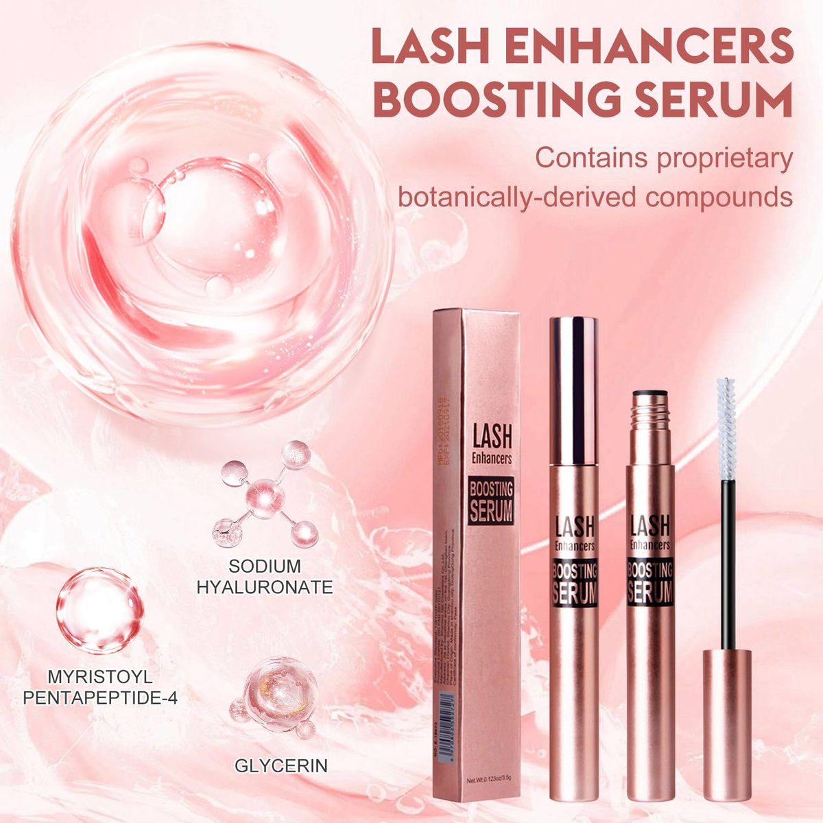 WAONIQ Eyelash Growth Serum with Brush Head - Safe & Gentle Lashes Care, Sheen and Nourish, Deep Repair - Creates Thick, Long, Curled Eyelashes, Natural Longer (0.123 oz / 3.5 g) Avelisse
