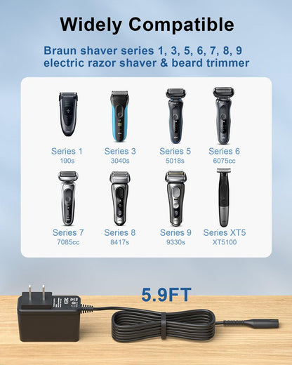 FGIEU 12V Shaver Charger for Braun Series 7, 9, 3, 5, 1, XT5 Electric Razor