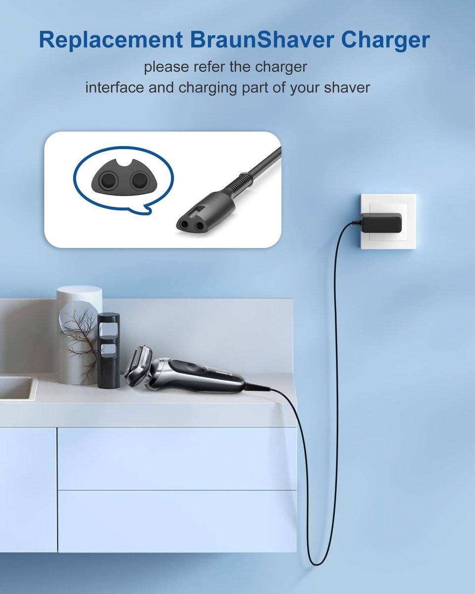 FGIEU 12V Shaver Charger for Braun Series 7, 9, 3, 5, 1, XT5 Electric Razor - görsel 3