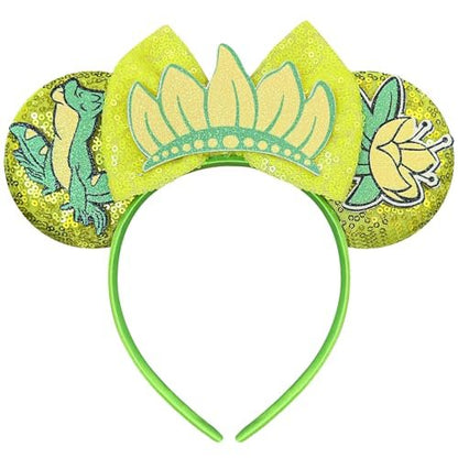 Bmobuo Princess Mouse Ears Headband for Women - Green Frog Mouse Ears for Adult Park Ears