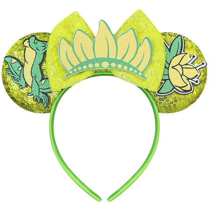 Bmobuo Princess Mouse Ears Headband for Women - Green Frog Mouse Ears for Adult Park Ears