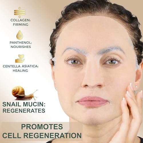 Setare Hydrating Sheet Masks with Snail Mucin, Collagen, Hyaluronic Acid & Premium Botanicals - 8 Pack - görsel 6