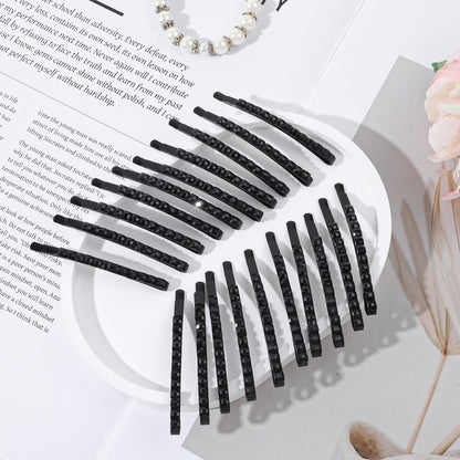 Andibro 20-Piece Black Rhinestone Bobby Pins - Shiny Crystal Diamond Hair Clips for Women, Metal Hair Accessories for Daily Use, Parties, Prom, Bridal Weddings