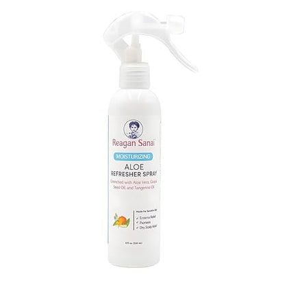 Reagan Sanai Moisturizing Aloe Refresher Hair Spray 8 oz - Organic Hairspray for Strengthening, Softening, and Shine - Curl Enhancer Extra Hold - Hair Detangler Spray Avelisse