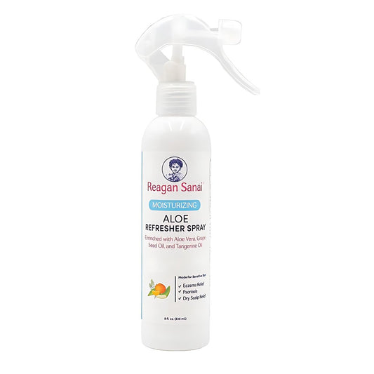Reagan Sanai Moisturizing Aloe Refresher Hair Spray 8 oz - Organic Hairspray for Strengthening, Softening, and Shine - Curl Enhancer Extra Hold - Hair Detangler Spray Avelisse