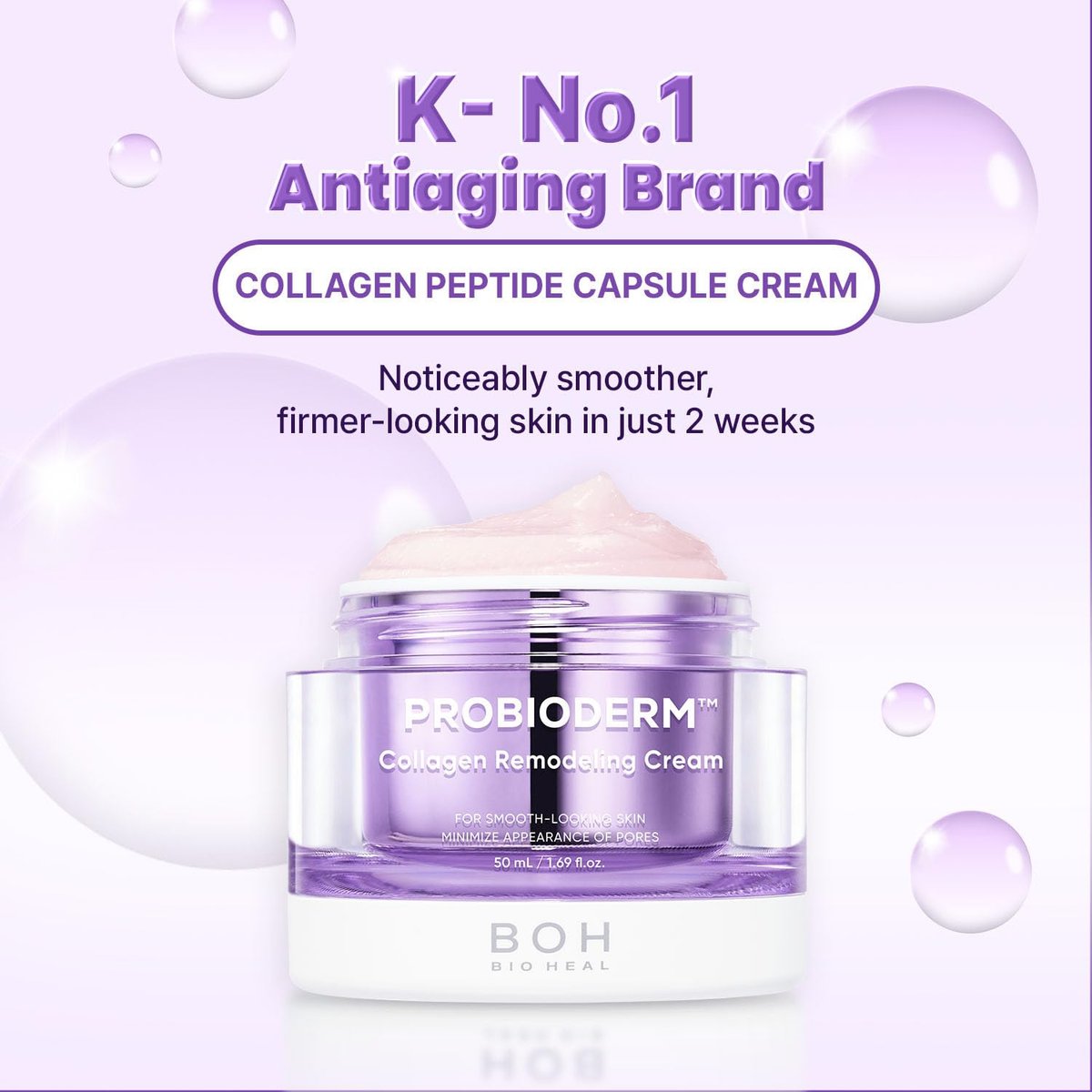 BIOHEAL BOH Probioderm™ Collagen Remodeling Cream – Pore Tightening & Firming Moisturizer with 150,000 Collagen Capsules, 1.69 fl oz Avelisse