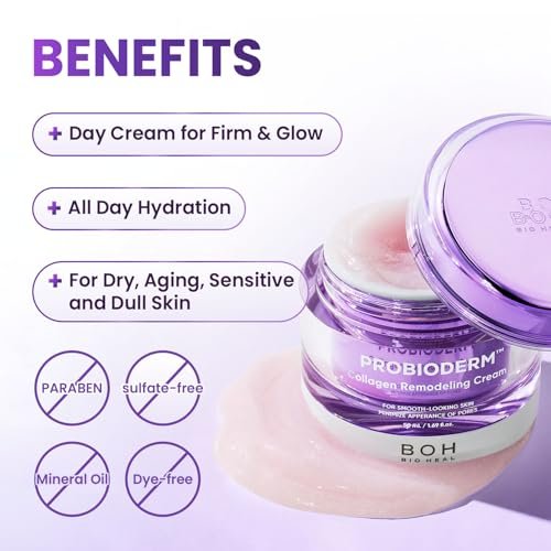 BIOHEAL BOH Probioderm™ Collagen Remodeling Cream – Pore Tightening & Firming Moisturizer with 150,000 Collagen Capsules, 1.69 fl oz Avelisse